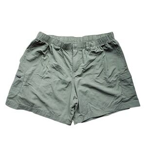 Columbia Sportswear Cargo Shorts Size Large Olive Green Nylon Quick Dry Hiking